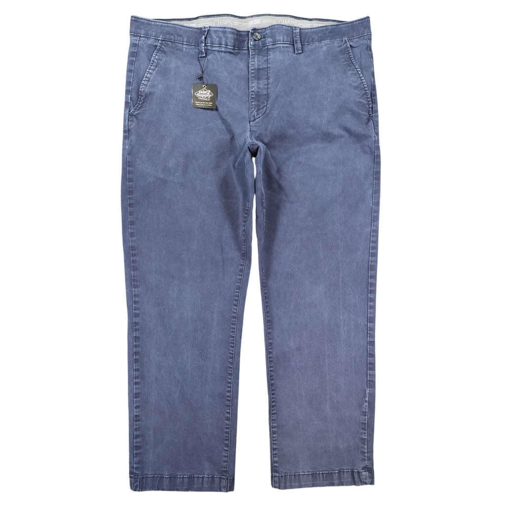 Chaps Straight Fit Pants Mens 42x30 Navy Blue Cotton Spandex Chino Casual Work